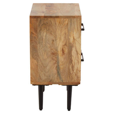 Boho Natural Mango Wood 2 Drawer Bedside Table