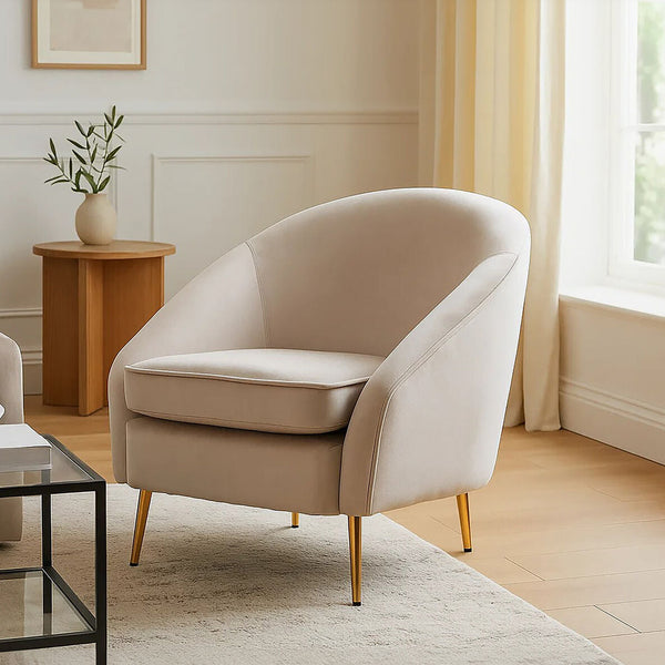 Yasmeen Mink Velvet Armchair