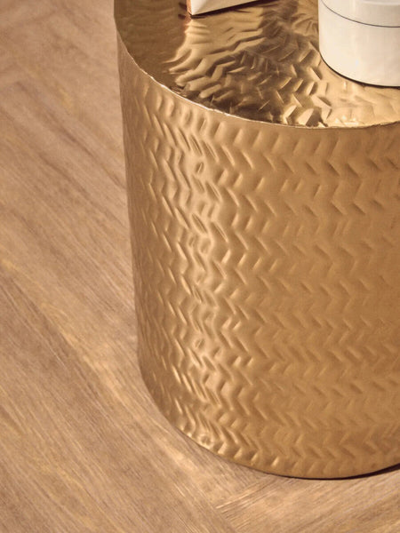 Templar Gold Finish Set of 2 Side Tables and Stools