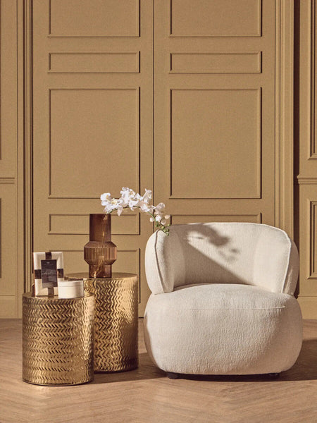 Templar Gold Finish Set of 2 Side Tables and Stools