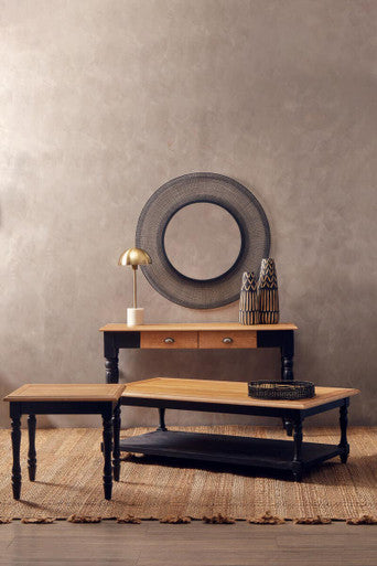 Kensington Townhouse Antique Grey Oak Wood Top Side Table