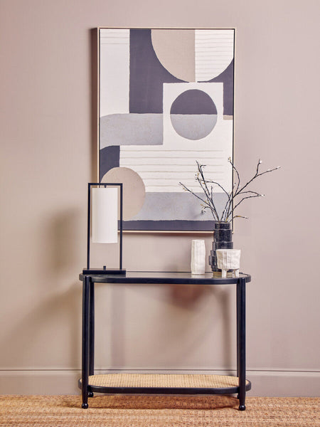 Cebu Rattan and Glass 2 Tier Console Table