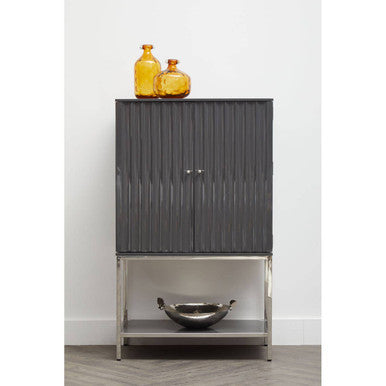Genoa Grey Gloss Finish Cabinet