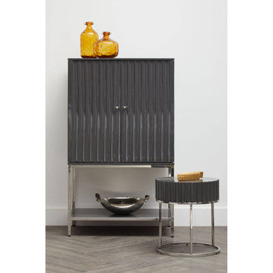 Genoa Grey Gloss Finish Cabinet