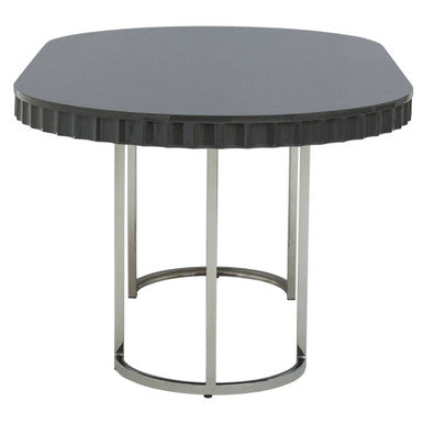 Genoa Grey High Gloss Finish Oval Dining Table