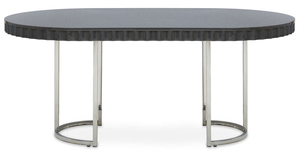 Genoa Grey High Gloss Finish Oval Dining Table