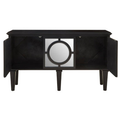Telese Black Finish Mirrored Sideboard
