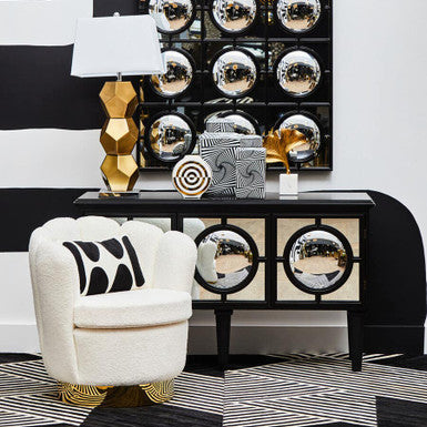 Telese Black Finish Mirrored Sideboard
