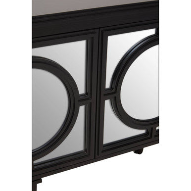 Telese Black Finish Mirrored Sideboard