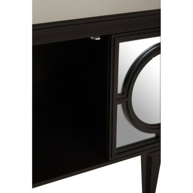 Telese Black Finish Mirrored Sideboard