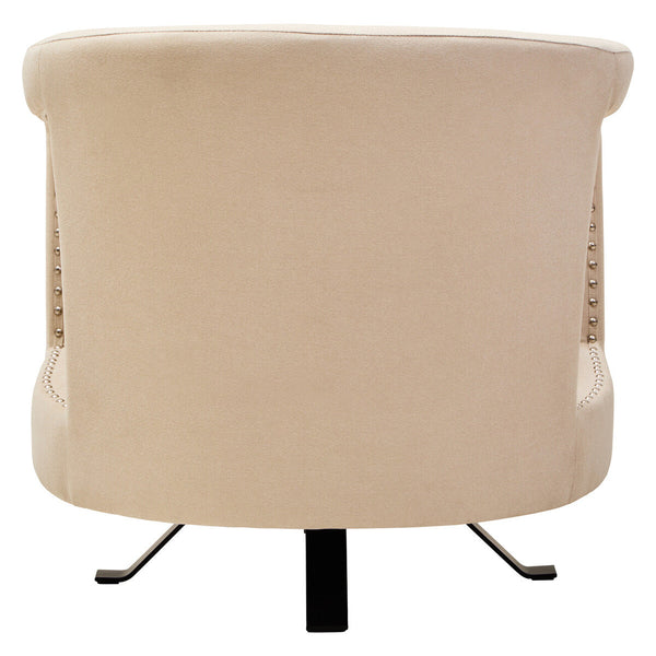 Hestia Beige Velvet Swivel Chair