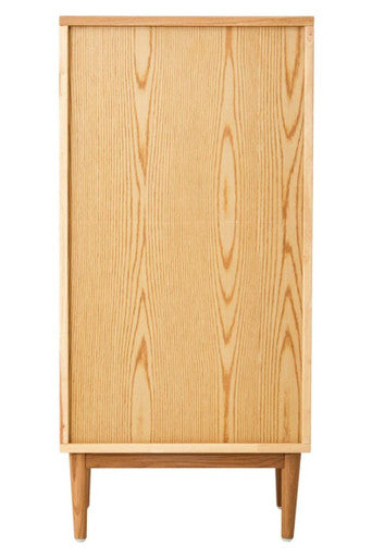 Lyon Rattan and Oak Wood Chest of Four Drawers