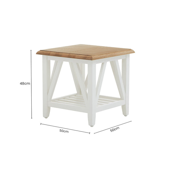 Parkside Natural Oak Wood Top Side Table