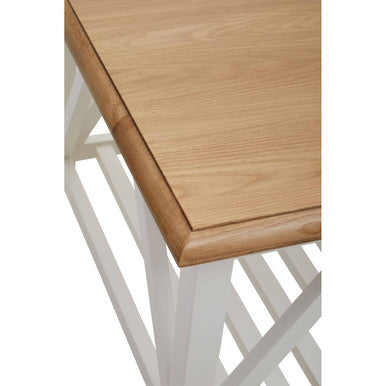 Brown Natural Oak and Birch Wood Rectangular Coffee Table with White Frame | Parkside