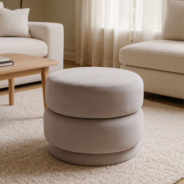 Hartford Mink Velvet Oval Pouffe