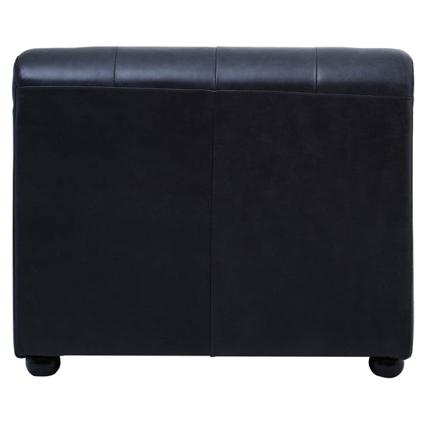 King Antique Black Left Arm Leather Modular Chaise Sofa