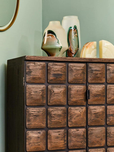Lucca Recycled Dark Oak Wood Cabinet