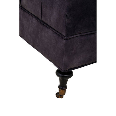 Sabrina Grey Velvet Ottoman