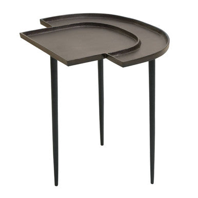 Simbolo Bronze Finish Asymmetric Side Table