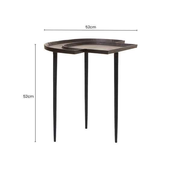 Simbolo Bronze Finish Asymmetric Side Table