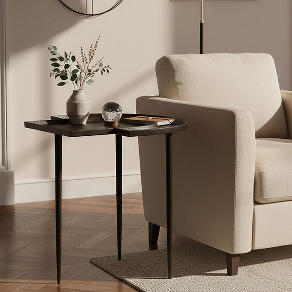 Simbolo Bronze Finish Asymmetric Side Table