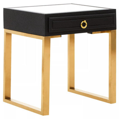 Cardoba 1 Drawer Faux Shagreen Side Table
