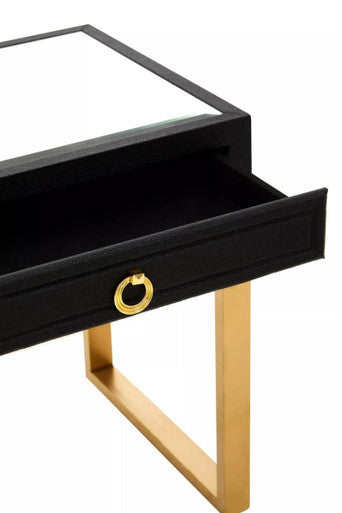 Cardoba 1 Drawer Faux Shagreen Side Table