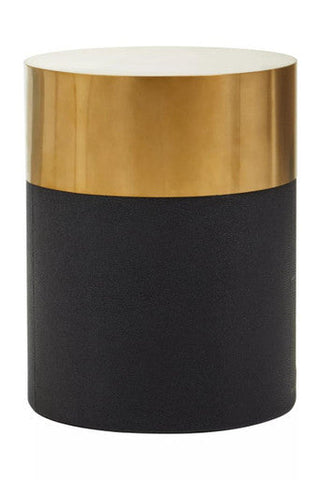 Cardoba Round Black Shagreen Effect Side Table or Stool