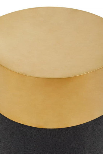 Cardoba Round Black Shagreen Effect Side Table or Stool