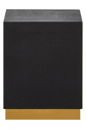 Cardoba Black Shagreen Effect Square Side Table and Stool