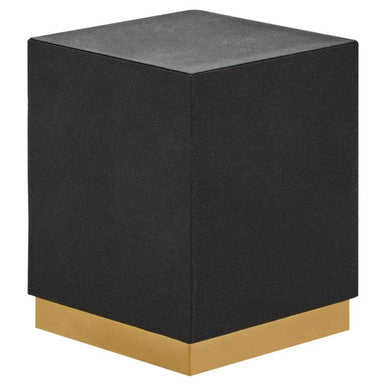 Cardoba Black Shagreen Effect Square Side Table and Stool