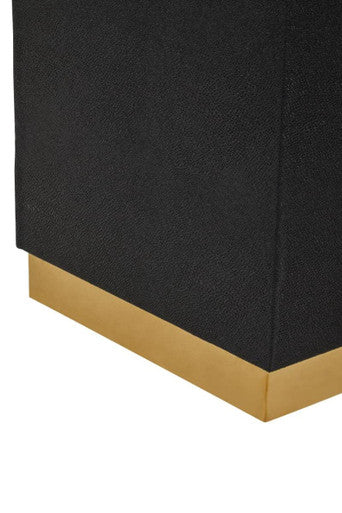 Cardoba Black Shagreen Effect Square Side Table and Stool