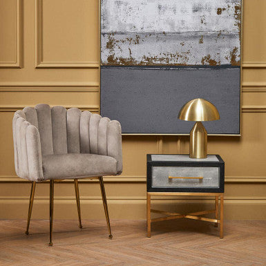 Cadiz 1 Drawer Shagreen Side Table