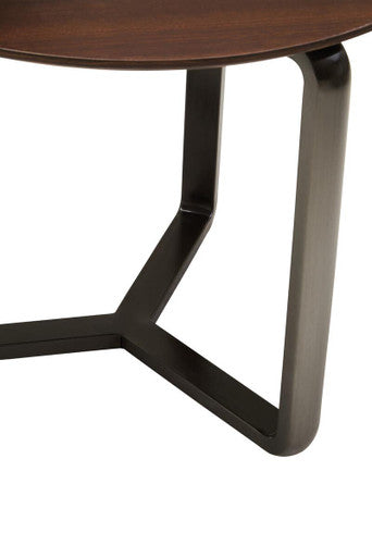 Imperia Brown Veneer and Ceramic 2 Tier Round Coffee Table