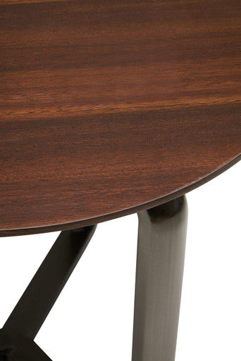 Imperia Brown Veneer and Ceramic 2 Tier Round Coffee Table