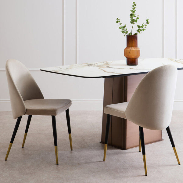 Imperia White Ceramic Marble Effect Rectangular Dining Table