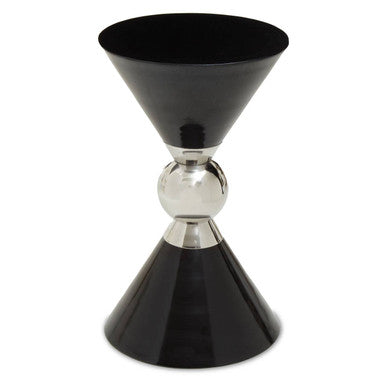 Jaipur Black and Silver Finish Hourglass Side Table