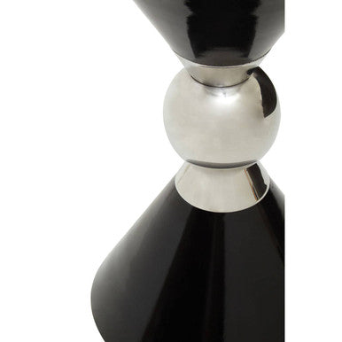 Jaipur Black and Silver Finish Hourglass Side Table