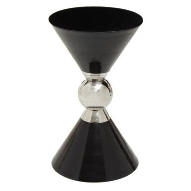 Jaipur Black and Silver Finish Hourglass Side Table