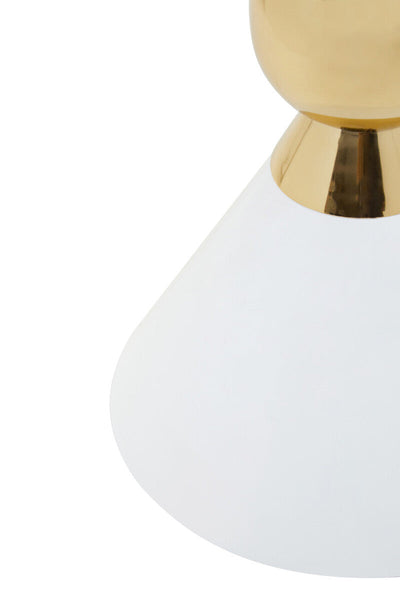 Jaipur White and Gold Finish Hourglass Side Table