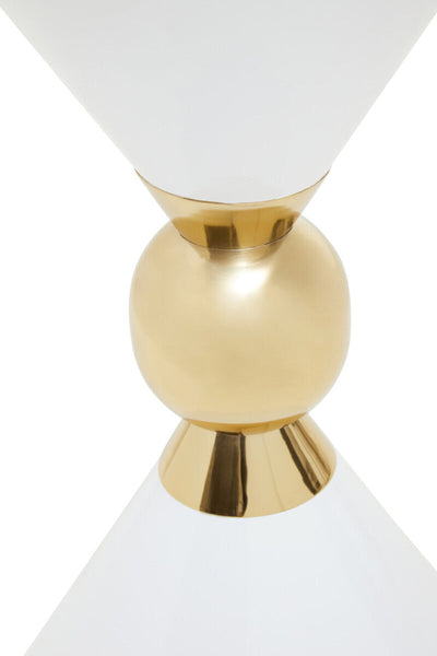 Jaipur White and Gold Finish Hourglass Side Table