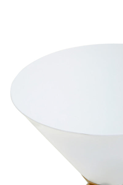 Jaipur White and Gold Finish Hourglass Side Table