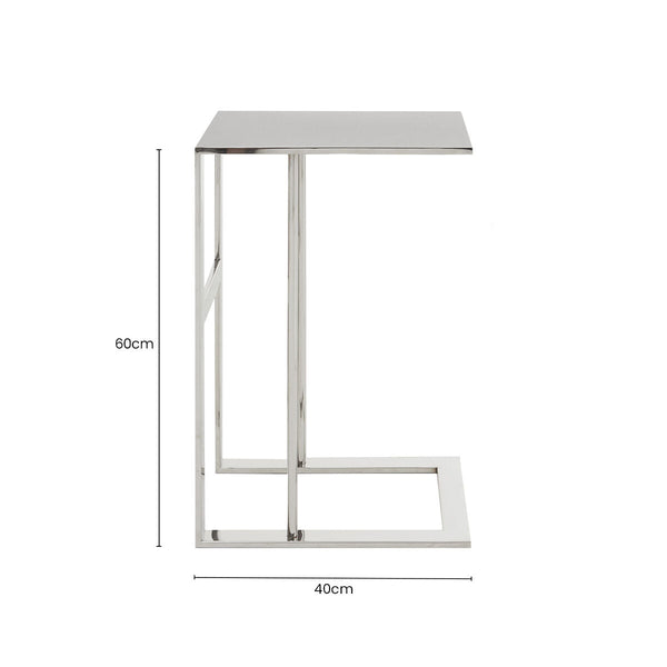 Oria Silver Finish Side Table