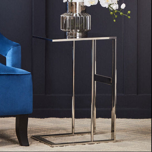 Oria Silver Finish Side Table