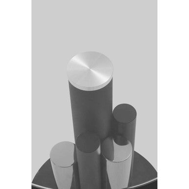 Oria Clear Glass Round Side Table with Silver and Black Base