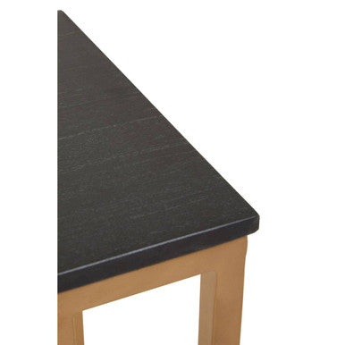Varana Black Marble and Gold Finish Side Table