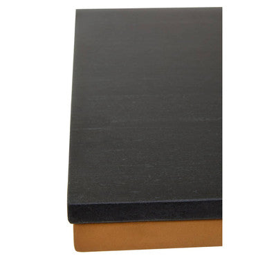 Varana Black Marble and Gold Finish Side Table