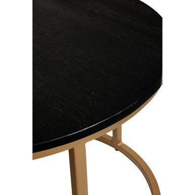 Varana Black Marble and Gold Finish Set of 2 Nesting Coffee Tables
