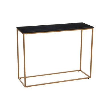Varana Black Marble Console Table with Gold Finish Frame