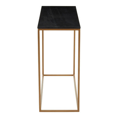 Varana Black Marble Console Table with Gold Finish Frame